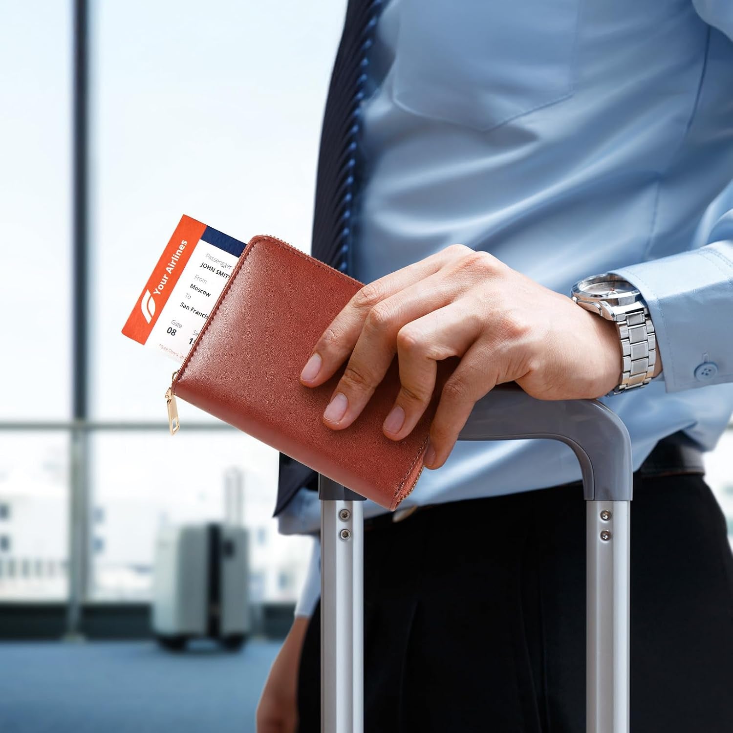 Safe Zipper Passport Holder Cover, Passport Wallet for Travel