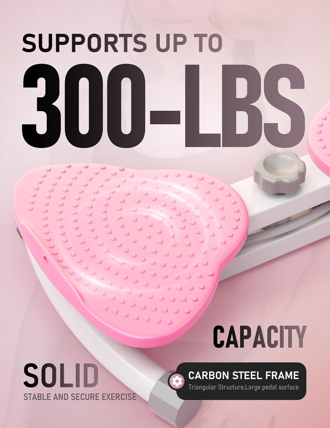 Waist Twister Machine Exercise, Ab Twist Board for Body Toning, Fat Burning, Supports 300 Lbs, Noiseless, Anti-Slip, Compact Portable for Home, Gym, Apartment, Office