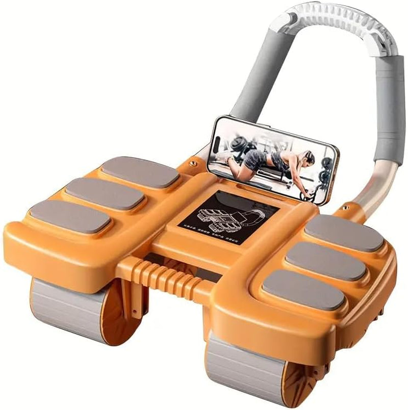 4-Wheel Automatic Rebound Ab Roller Wheel with Elbow Support