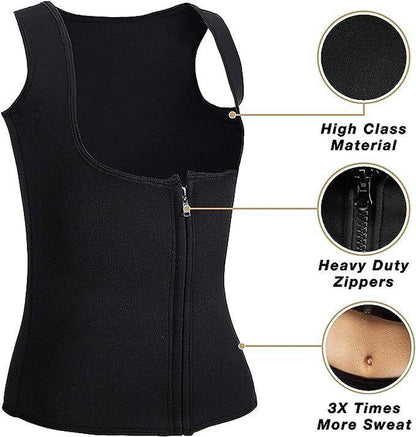 Women'S Fitness Sauna Waist Trainer Vest for Waist Trimming Workouts Gym