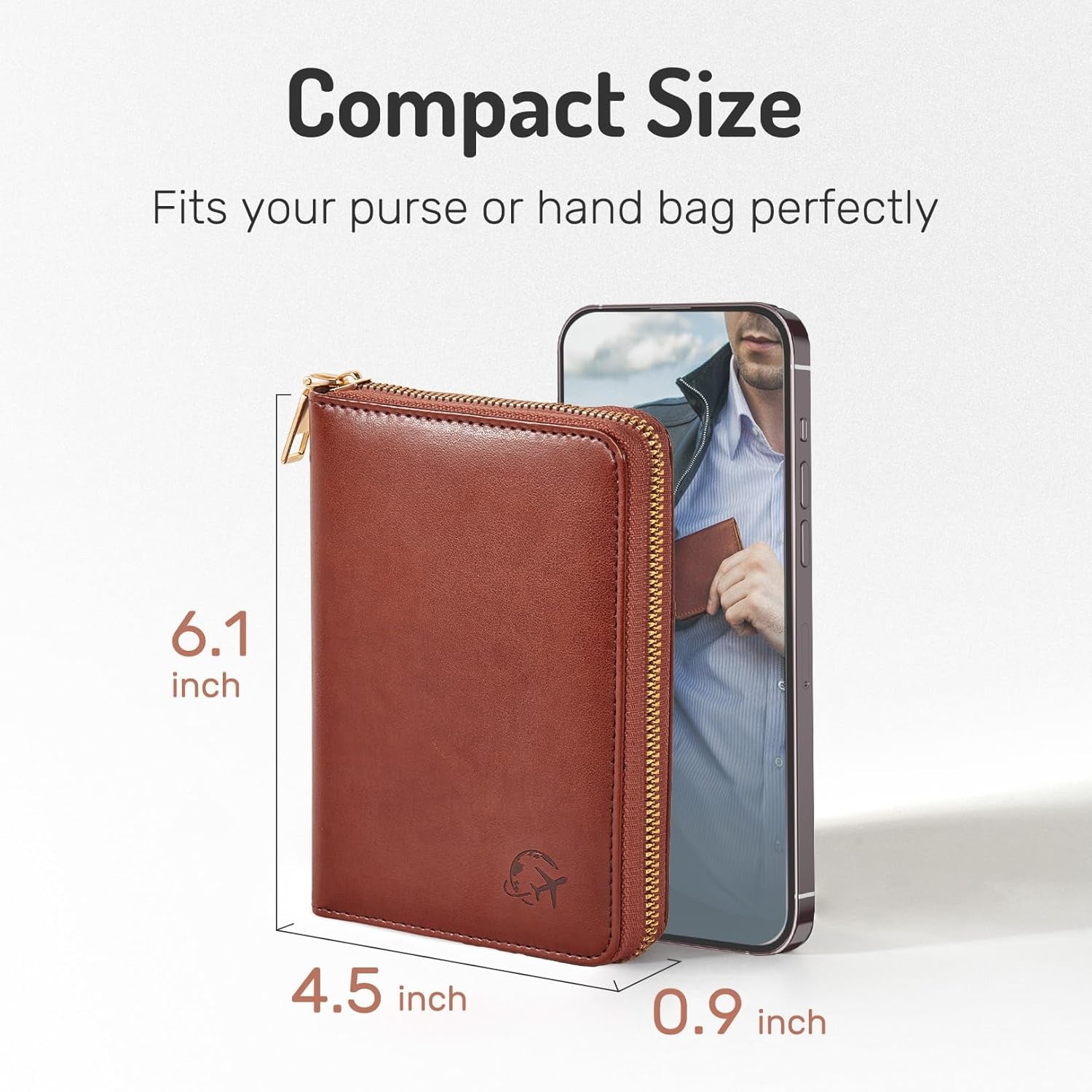 Safe Zipper Passport Holder Cover, Passport Wallet for Travel