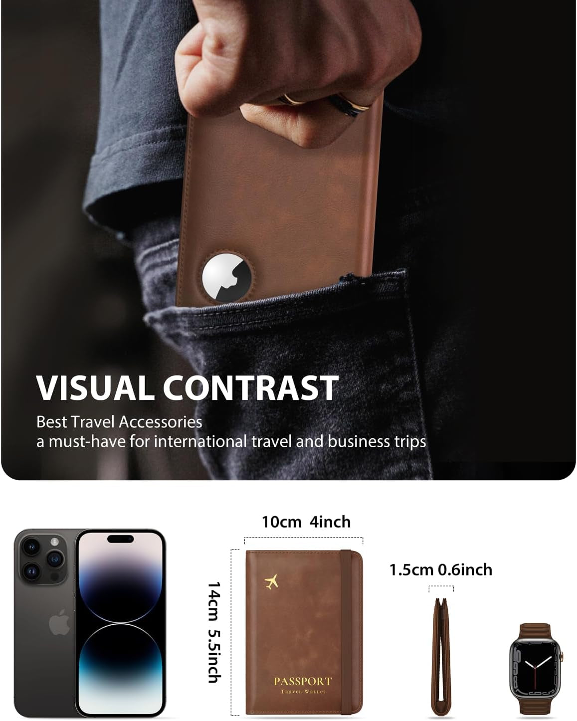 Airtag Passport Holder – Slim RFID Travel Wallet