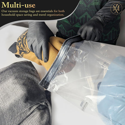 Vacuum Storage Bags 6 Pack with Hand Pump – Space Saver Compression Bags for Clothes, Bedding, Travel & Home Storage