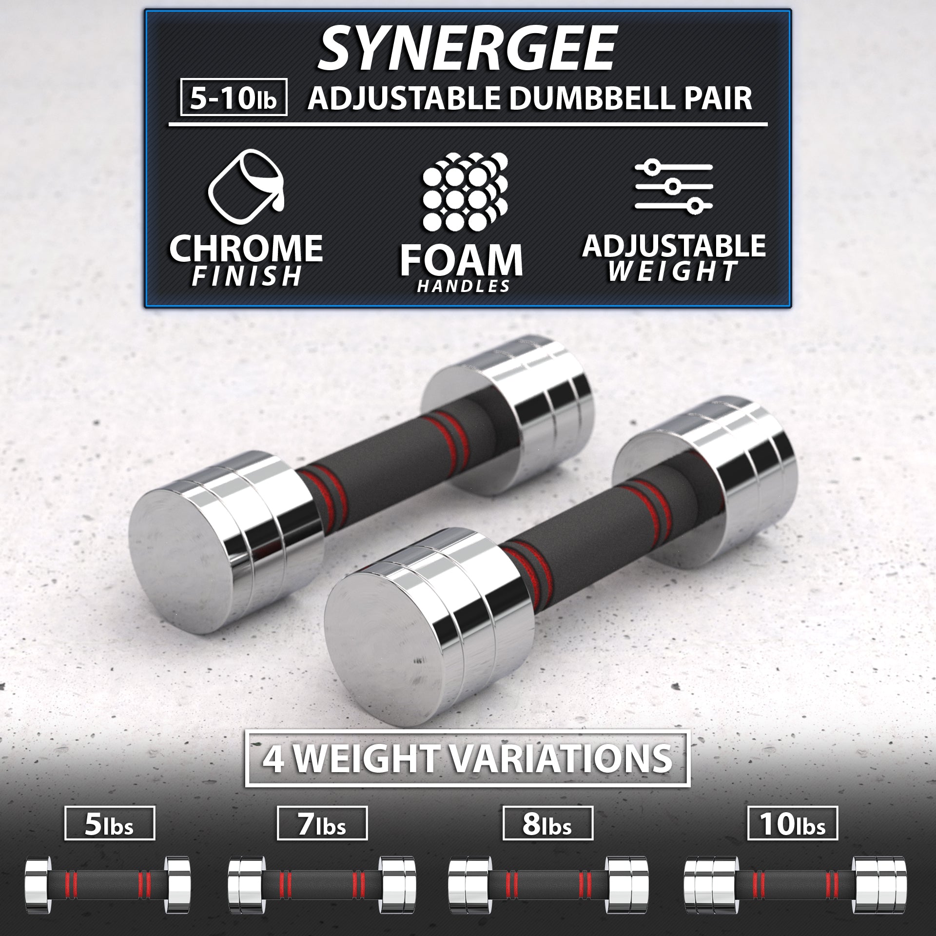 Adjustable Chrome Dumbbells