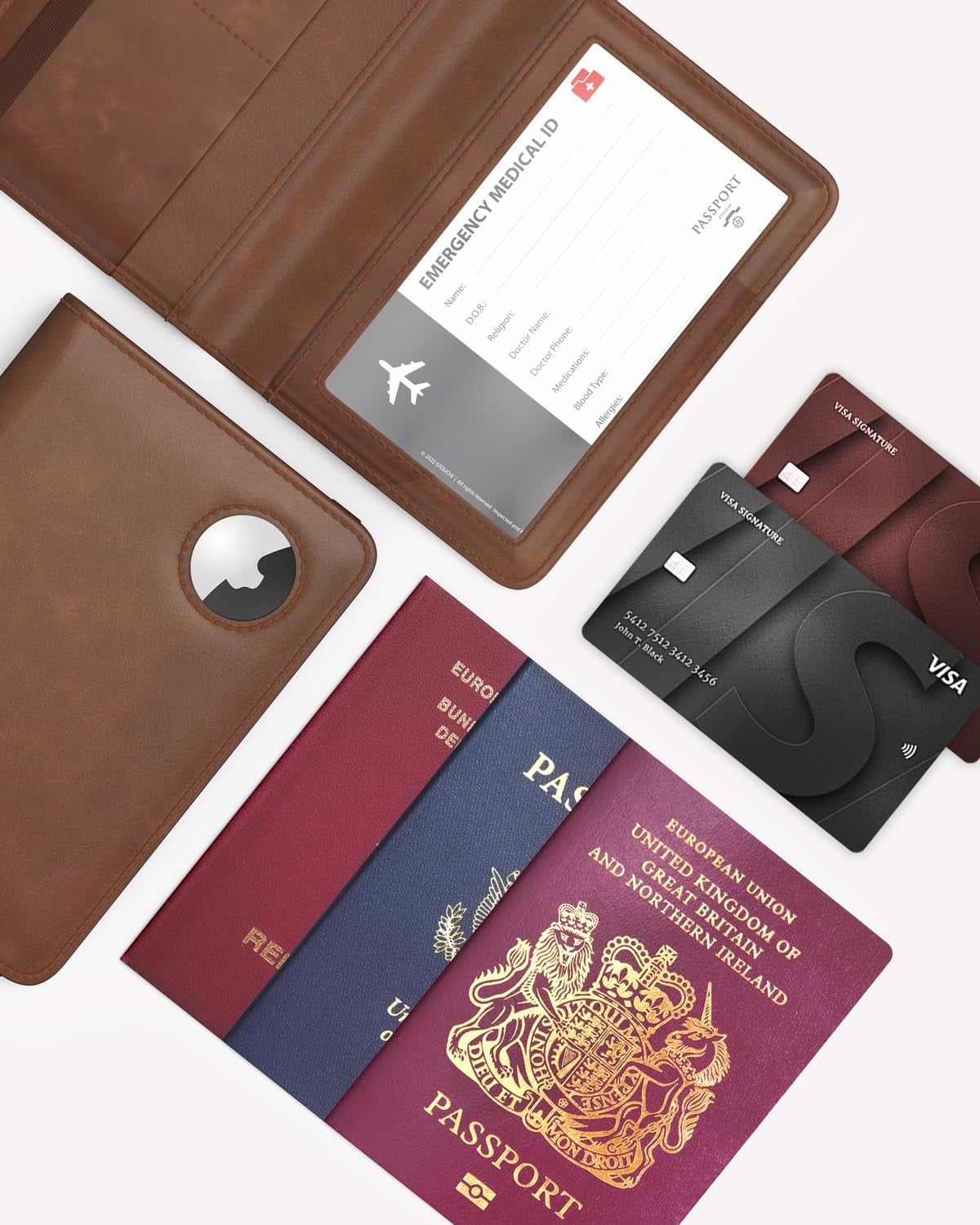 Airtag Passport Holder – Slim RFID Travel Wallet