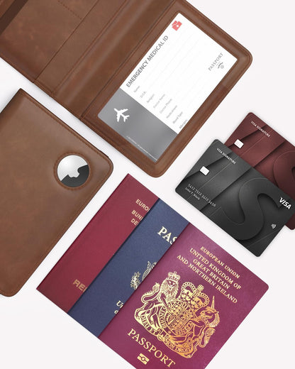 Airtag Passport Holder – Slim RFID Travel Wallet
