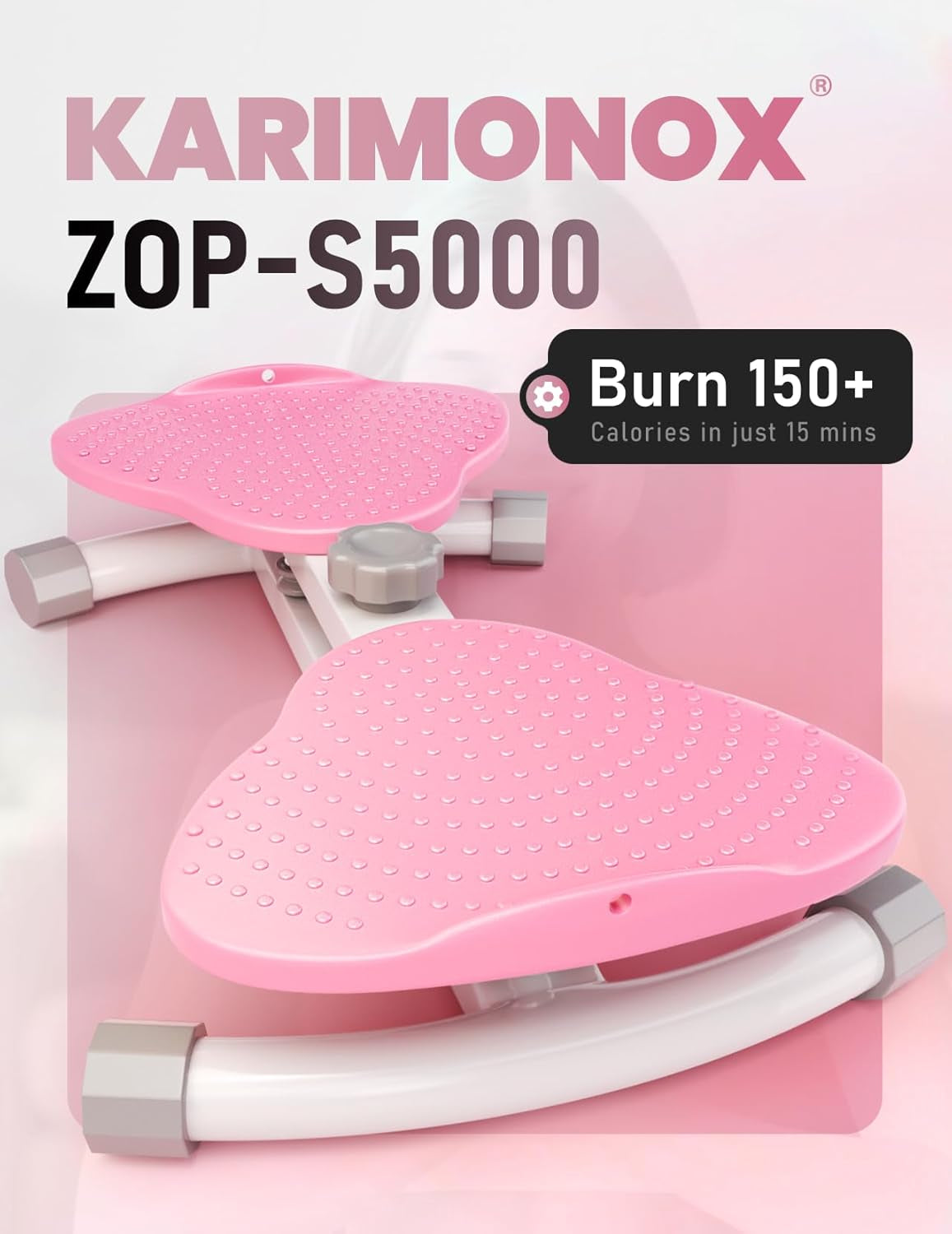 Waist Twister Machine Exercise, Ab Twist Board for Body Toning, Fat Burning, Supports 300 Lbs, Noiseless, Anti-Slip, Compact Portable for Home, Gym, Apartment, Office