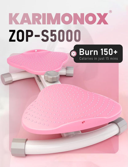 Waist Twister Machine Exercise, Ab Twist Board for Body Toning, Fat Burning, Supports 300 Lbs, Noiseless, Anti-Slip, Compact Portable for Home, Gym, Apartment, Office