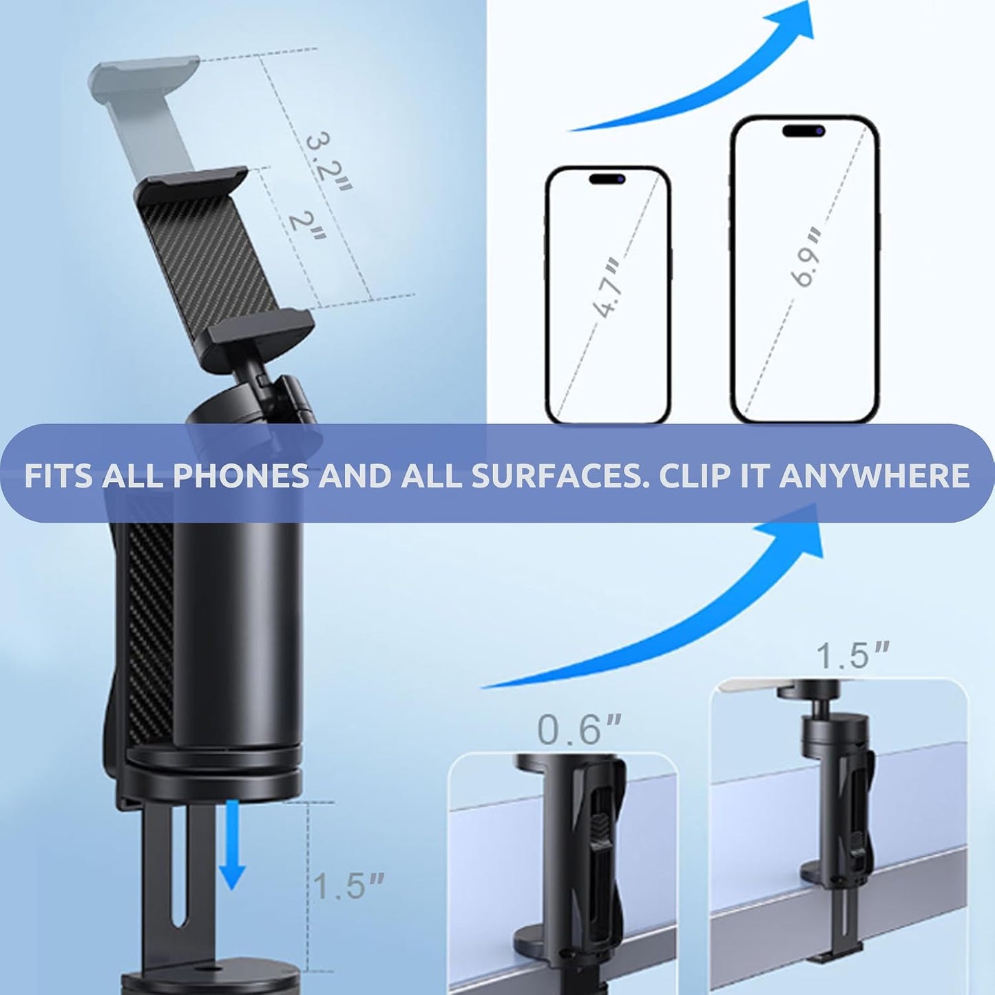 2 PACK Airplane Phone Holder Travel Essentials Accessories – Universal Hands Free Cell Phone Stand Mount for Air Plane Table Seat Desk, Cruise, Car & Flight – Mini Size for Vacation, Iphone, Samsung