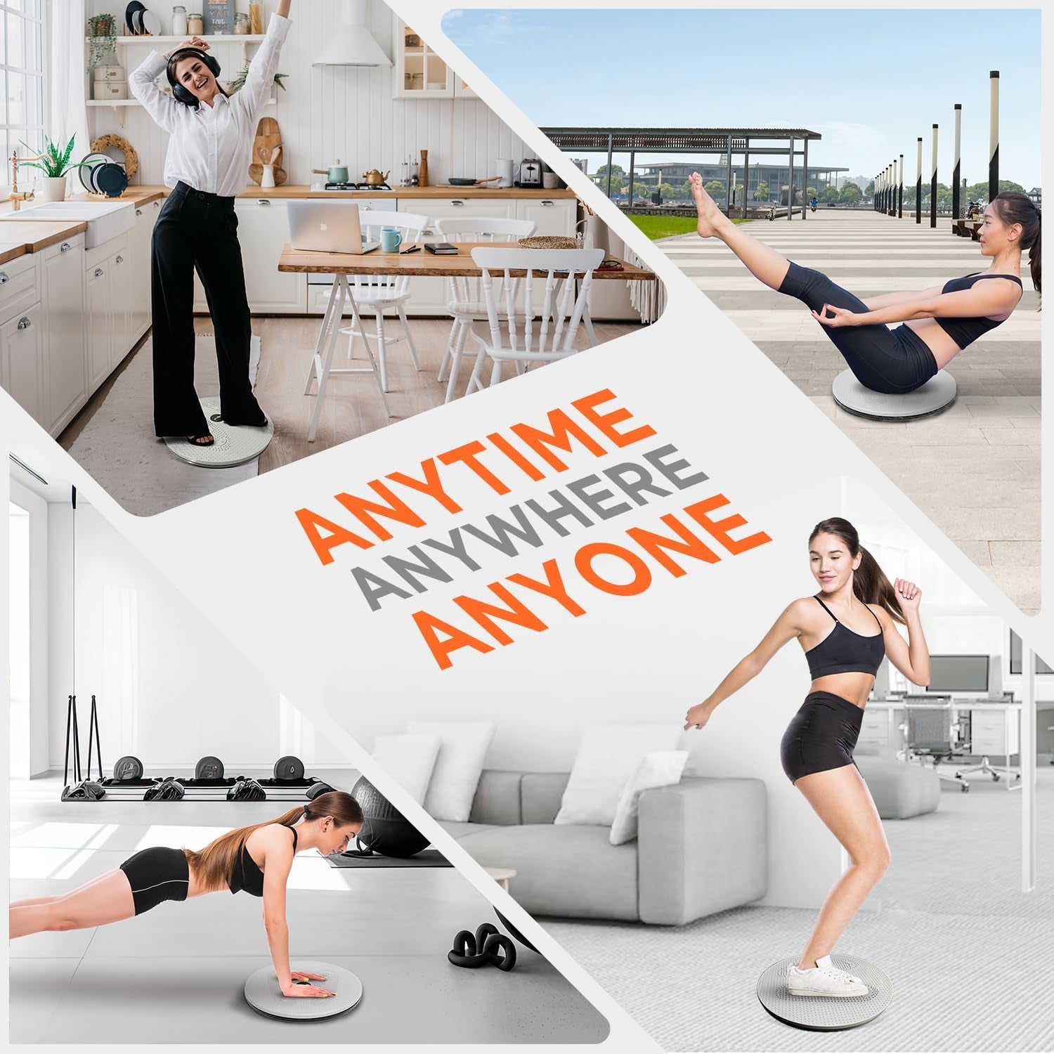 Yes4All Ab Twister Board, 15 Inch XXL, Waist Twisting Disc,Twisting Stepper for Aerobic Exercise, Full Body Toning Workout, Noise-Free, 2Pcs in a Box