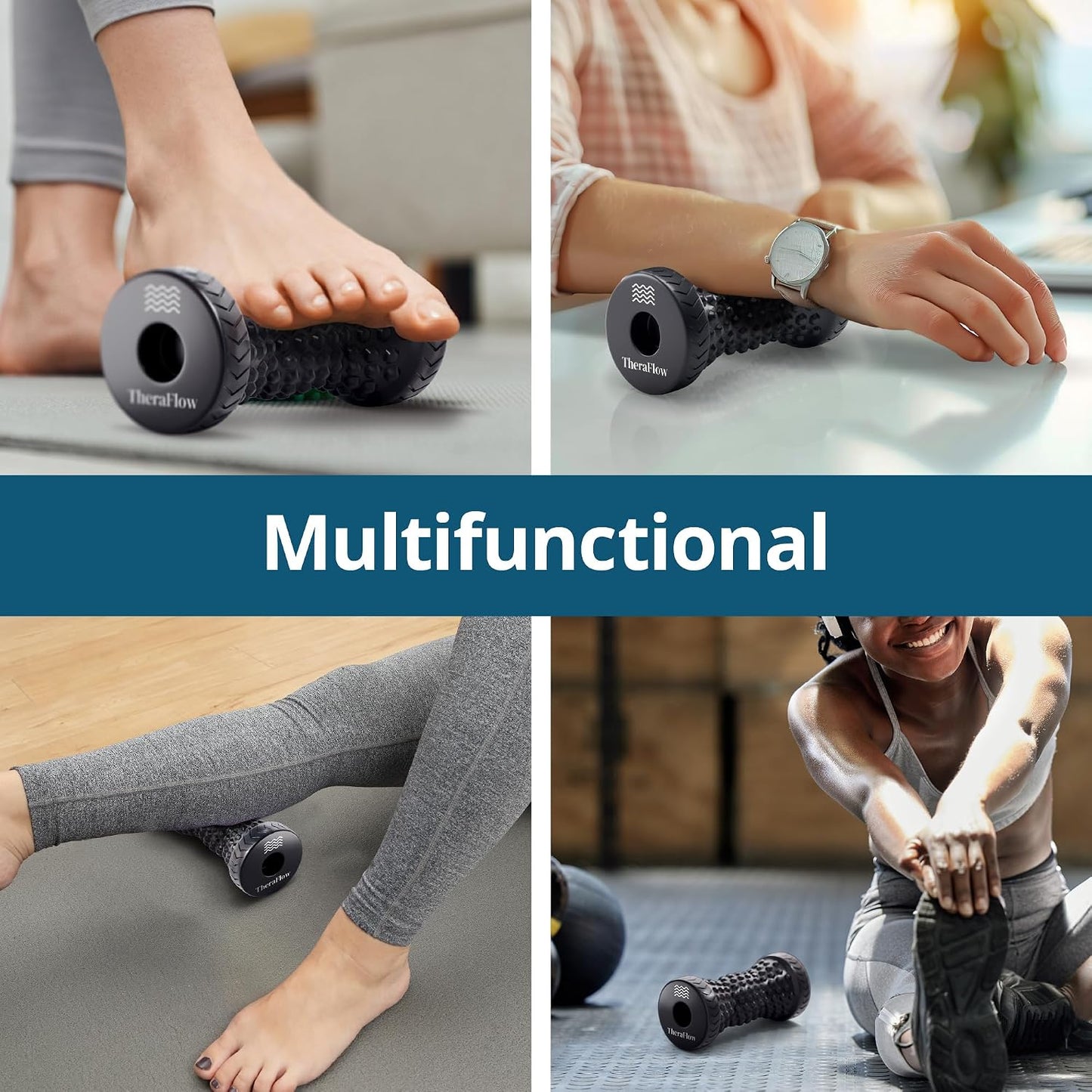 Foot Massager for Plantar Fasciitis Relief - Portable & Lightweight Foot Massager for Neuropathy Pain Relief for Feet, 360° Acupressure Nubs