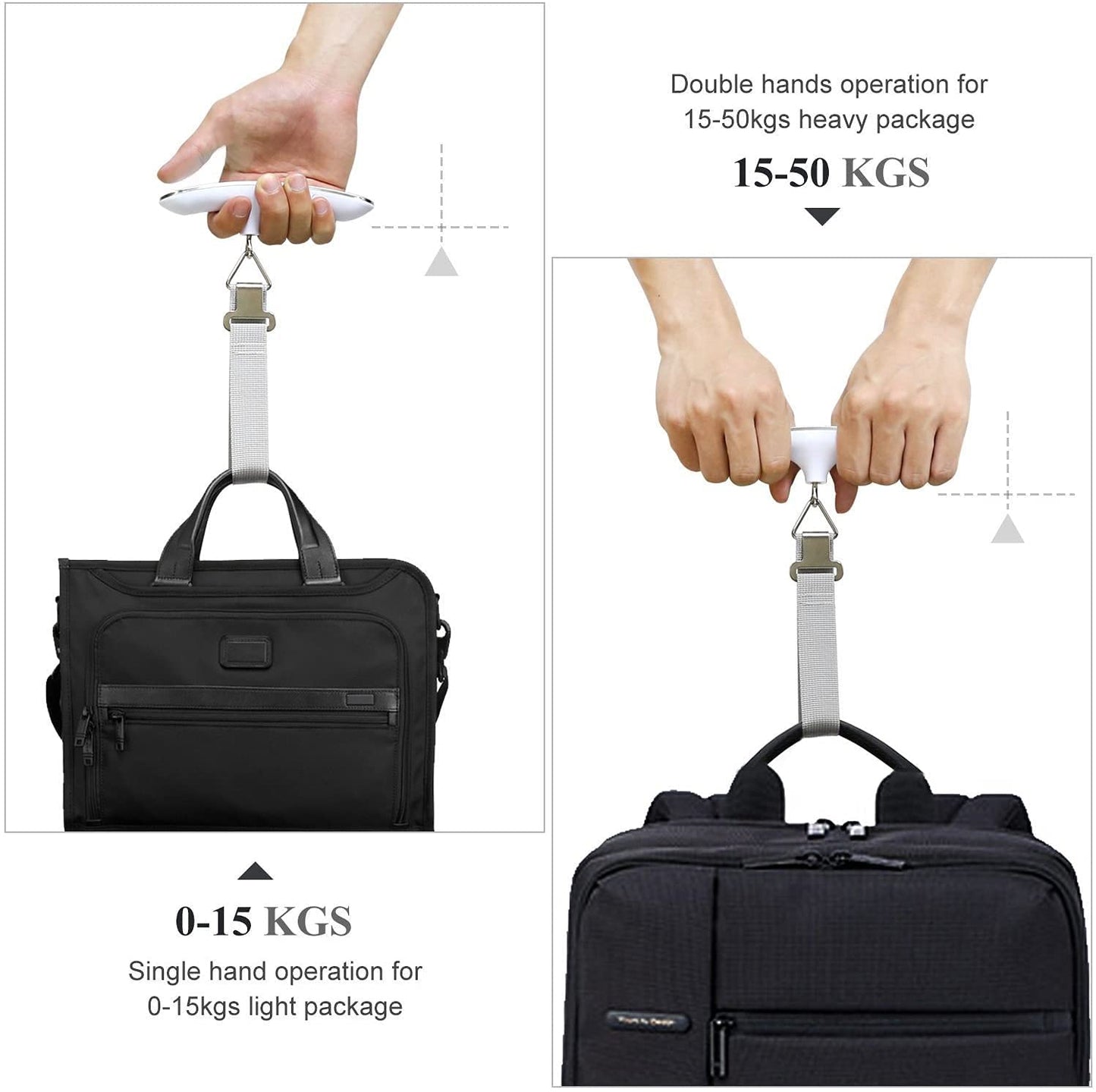 High Precision Digital Travel Scale for Suitcase Luggage Weight 110Lb 50KG Capacity Silver