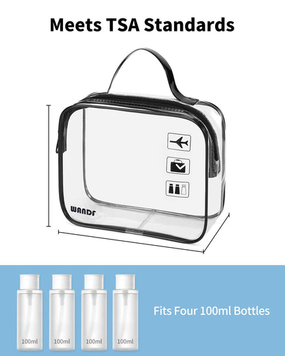 TSA Approved Toiletry Bag, 2 Pack Clear Makeup Bag