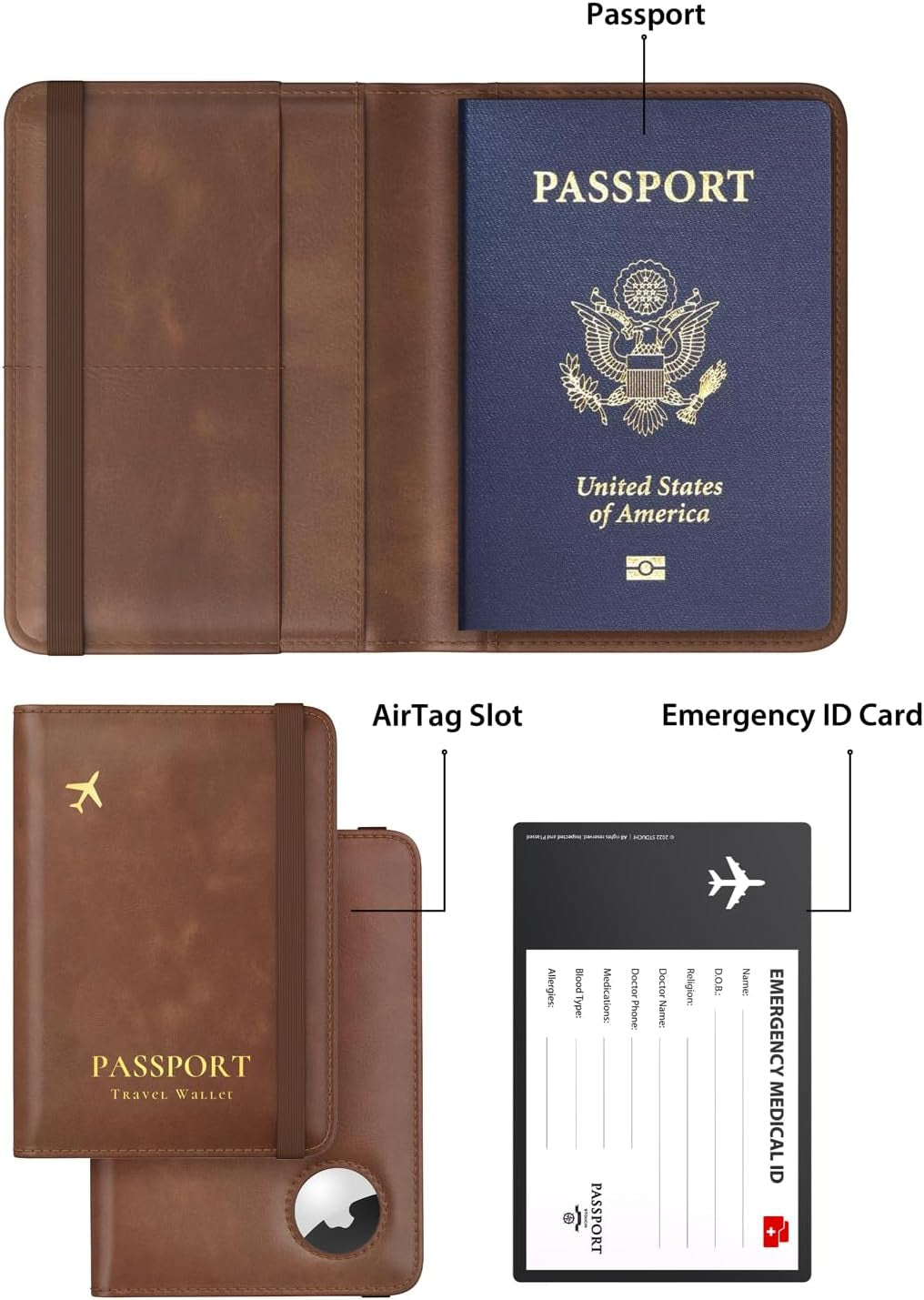 Airtag Passport Holder – Slim RFID Travel Wallet