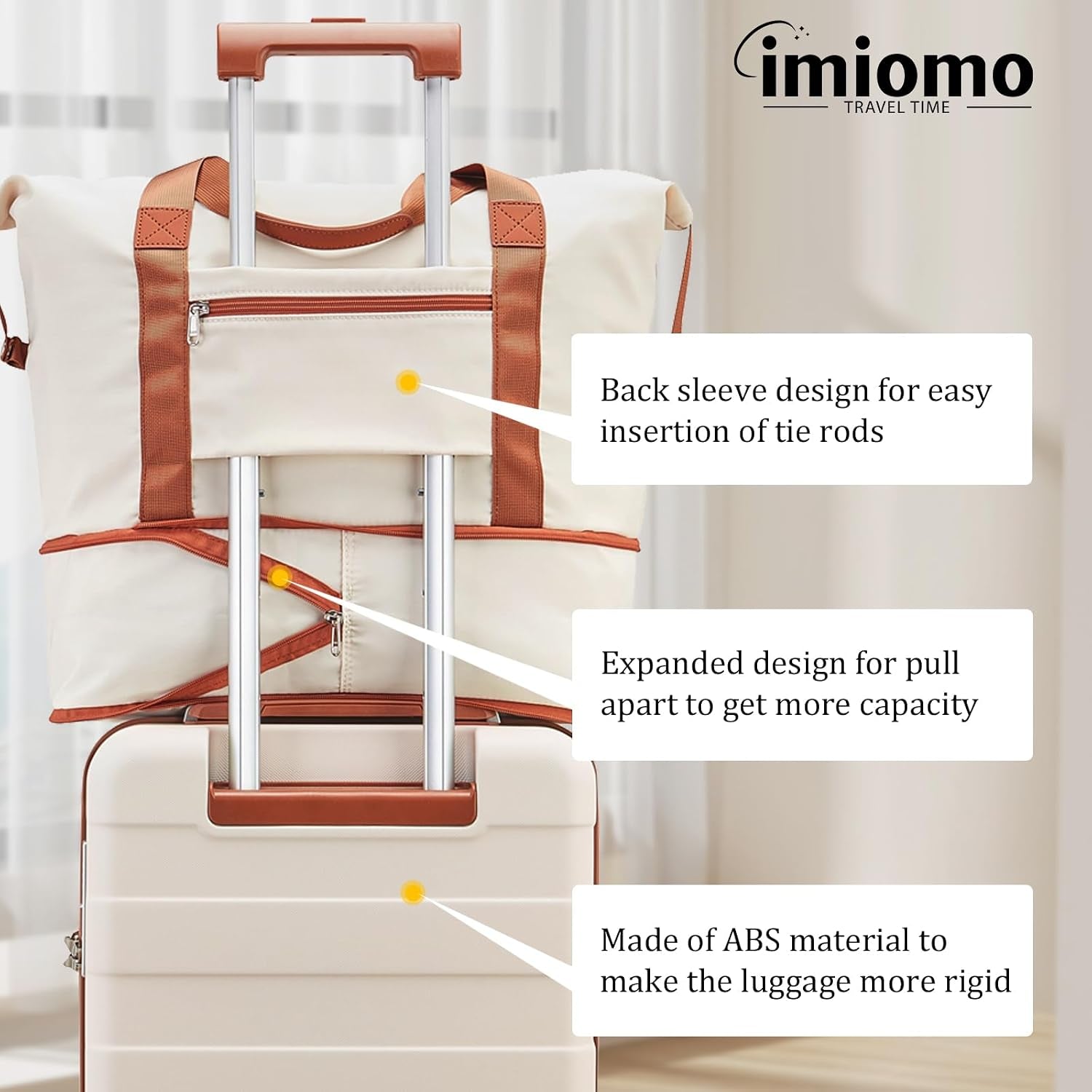 Hard Shell Luggage Sets 5 Piece for Women, Lightweight Hardside Rolling Suitcase Set with Spinner Wheels and TSA Lock, Beige