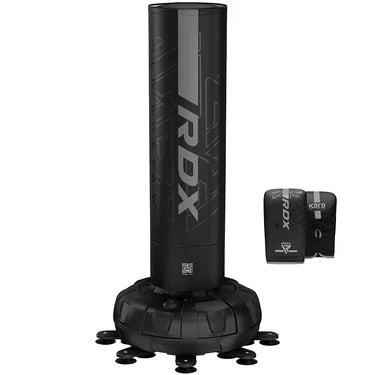 RDX F6 6ft Kara Silver Free Standing Punch Bag With Mitts Set