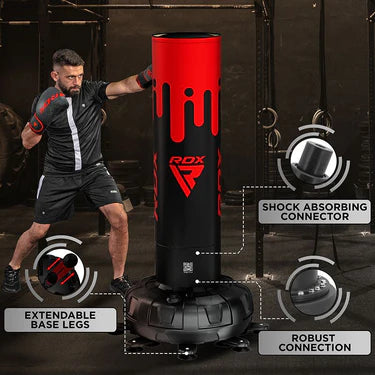 RDX F9 6ft Adults Free Standing Punch Bag With Bag Mitts For Training & Workout Set