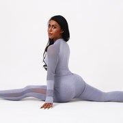 Seamless long sleeve yoga suit