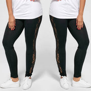 Plus Size Sexy Women Holllow Out Lace Leggings