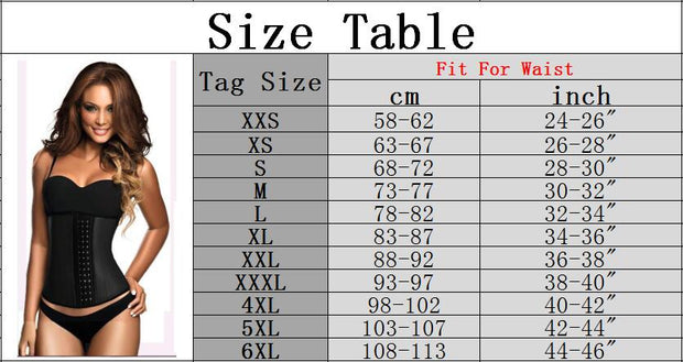 Steel Bone Latex Waist Trainer Shapewear Slimming Belt Waist Cincher Body Shaper Girdle Workout Tummy Control Corset For Women