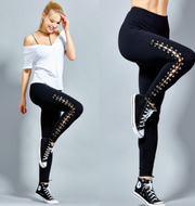 Stretchy  Plus Size Ripped Leggings