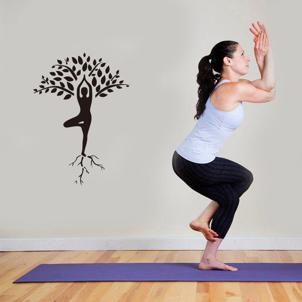 Yoga wall sticker dance