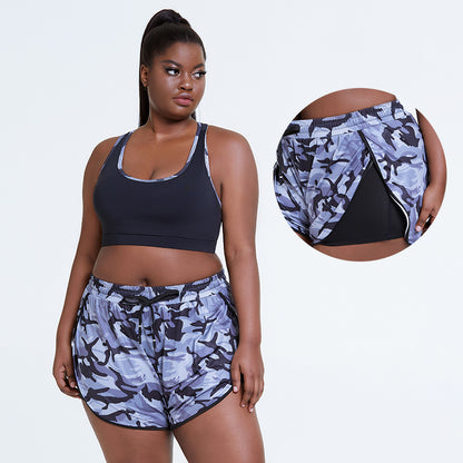 New Summer Plus Size Yoga Wear Camouflage Sports Two-Piece Suit Plus Size Women's Clothing