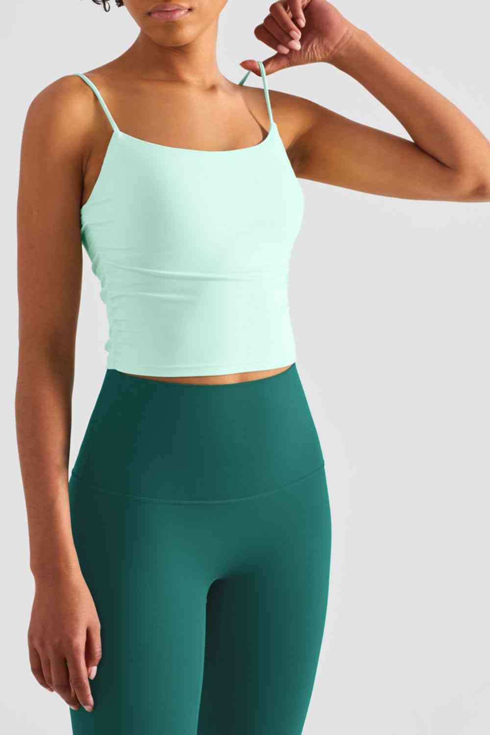 Gathered Detail Cropped Sports Cami