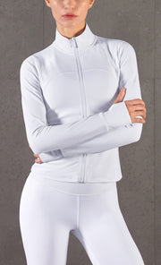 Support Sports Jacket Zip Cardigan Stand Collar Slim Fit Workout