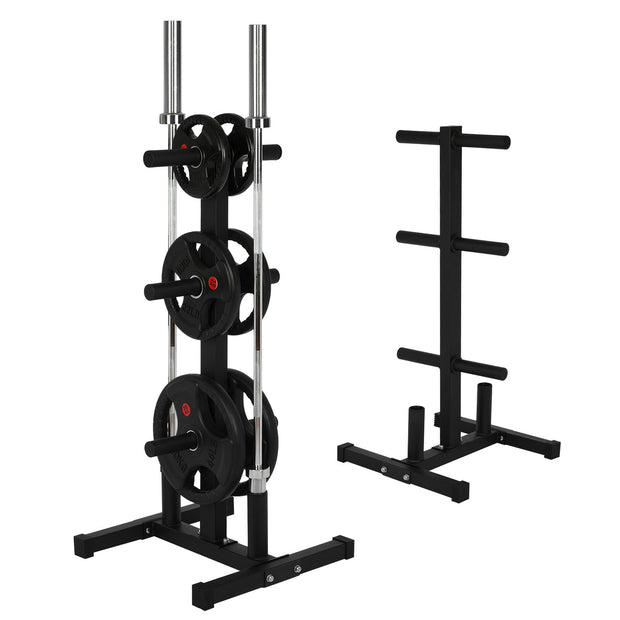 Olympic Weight Plate Rack For 2in Plates Vertical Bar Holder For Home Gym