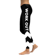 Slim New Striped  Women Leggings Workout Digital Print Fitness High Waist Leggin Black White Patchwork Legging Pant