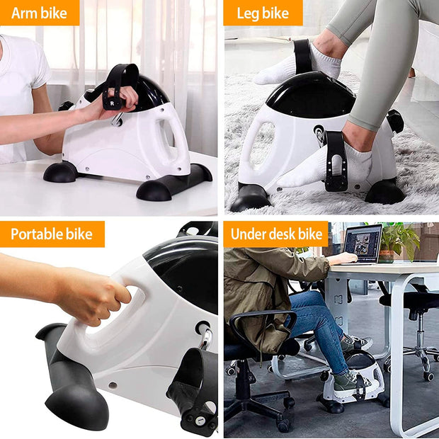 Stationary Under Desk Bike Pedal Exerciser Arm Leg Exerciser with LCD Screen