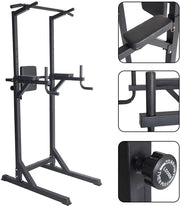 Bosonshop Power Tower Adjustable Multi-Function Strength Training Dip Stand Workout Station Fitness Equipment for Home Gym