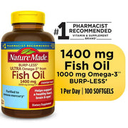 Nature Made Burp Less Ultra Omega 3 Fish Oil;  1400 mg Softgels;  100 Count