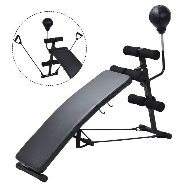 Home Incline Curved Adjustable Workout Fitness Sit Up Bench