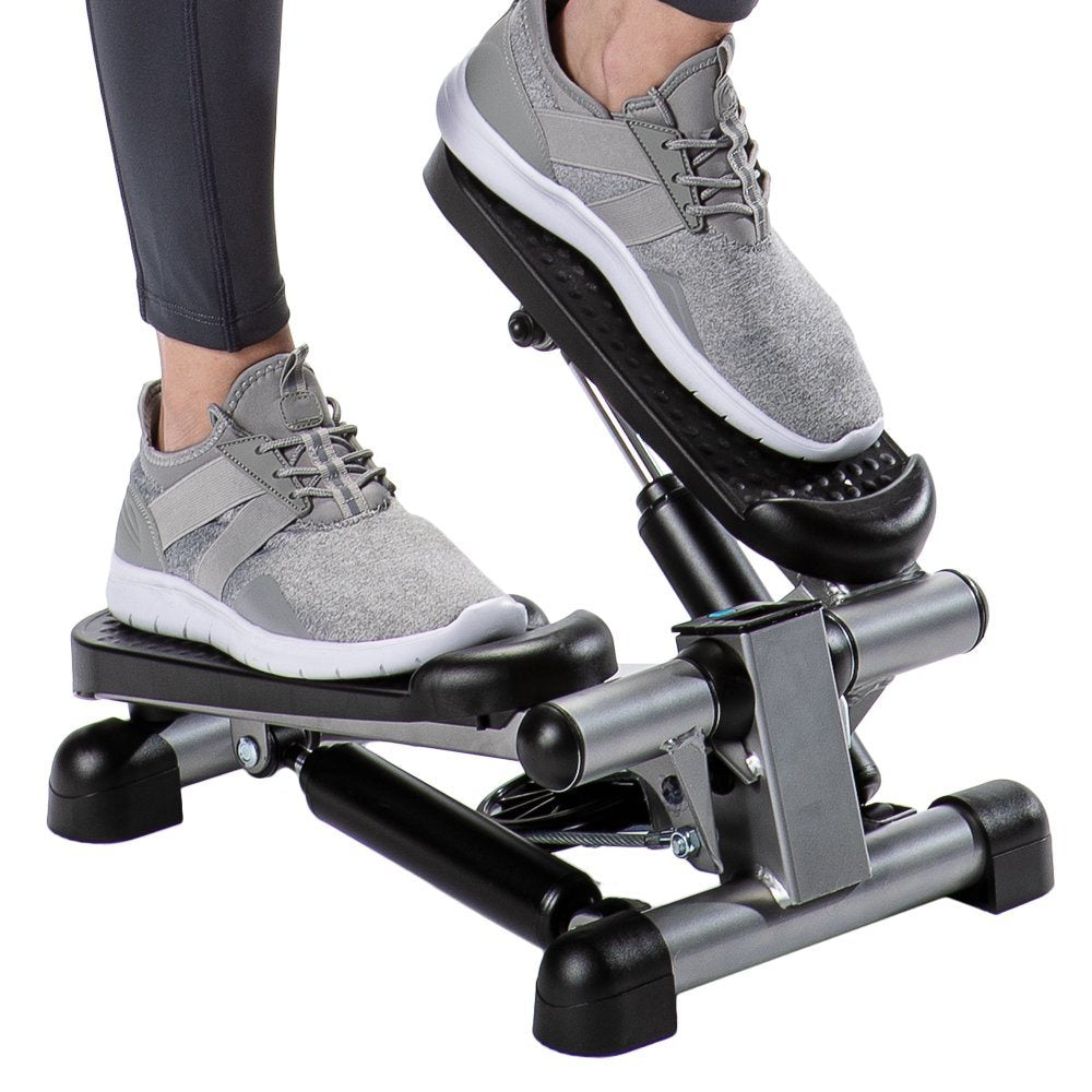 Mini Stepper with Monitor - Low Impact Black and Gray Stepper- Great Design for at Home Workouts - Step Machines