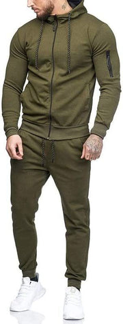 Mens 2 Piece Tracksuit Zipper Hoodie Pants Athletic Tracksuits Casual Hooded Outdoor Sport Suits