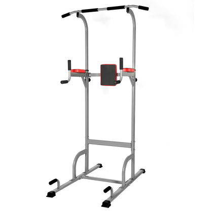 YSSOA Adjustable Dip Stand Power Tower; Home Gym Fitness Equipment; 11-Gear Height Adjustment; 6 in 1 Multifunctional for Whole Body Workout; Black