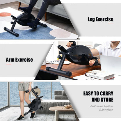 Indoor Under Desk Arms Legs Folding Pedal Exercise Bike With Electronic Display