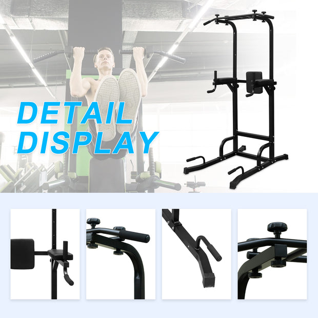 Power Tower Dip Station Pull Up Bar Exercise Tower for Home Gym Strength Training Workout Equipment