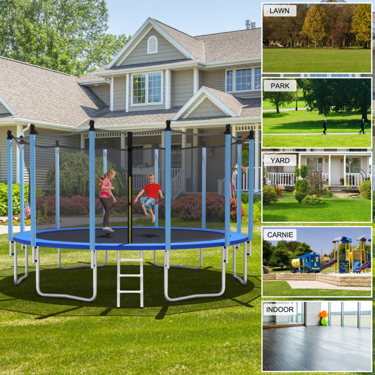 Outdoor Trampoline with Safety Closure Net