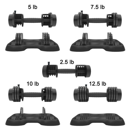 Pair of 12.5 LB Glide Tech Adjustable Dumbbell