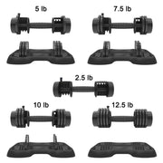 Pair of 12.5 LB Glide Tech Adjustable Dumbbell