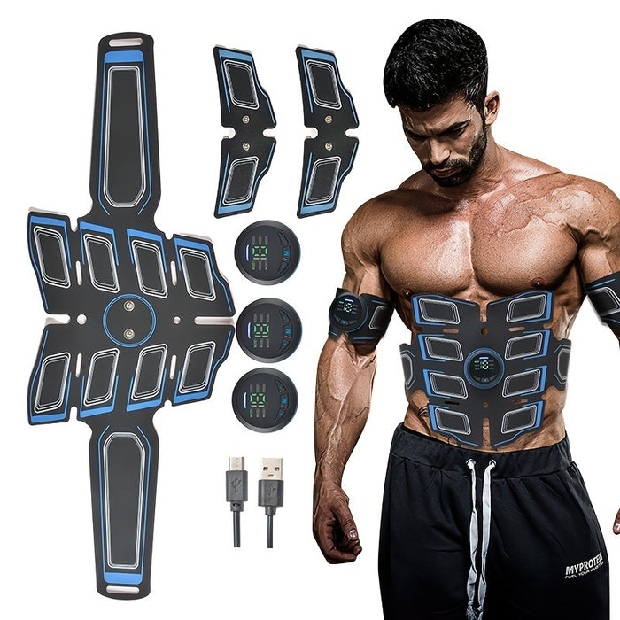 EMS Fitness Apparatus Set; Smart Fitness Stickers For Abdominal Muscle And Upper Arm Muscle Exercise; Abdominal Workout; Home Office Fitness Workout Equipment