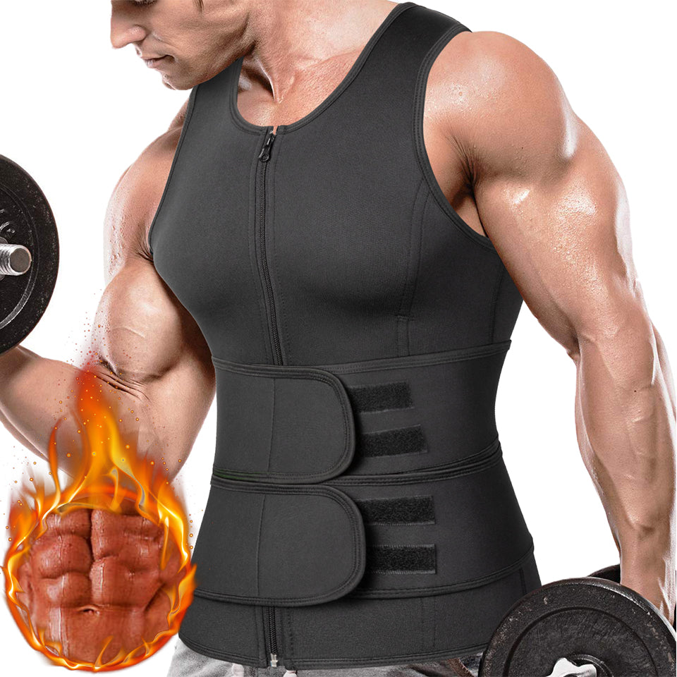 Men Sweat Vest Sauna Suit Waist Trainer Vest For Weight Loss