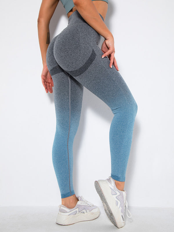 Women's Seamless Gradient Slim Body Quick-drying Sexy Peach Hip Sports Fitness Pants